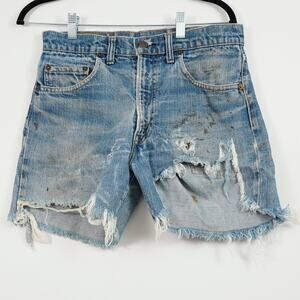 VTG Levi’s 505 Redline Selvedge Shorts Talon Zip USA Early Pair Distressed